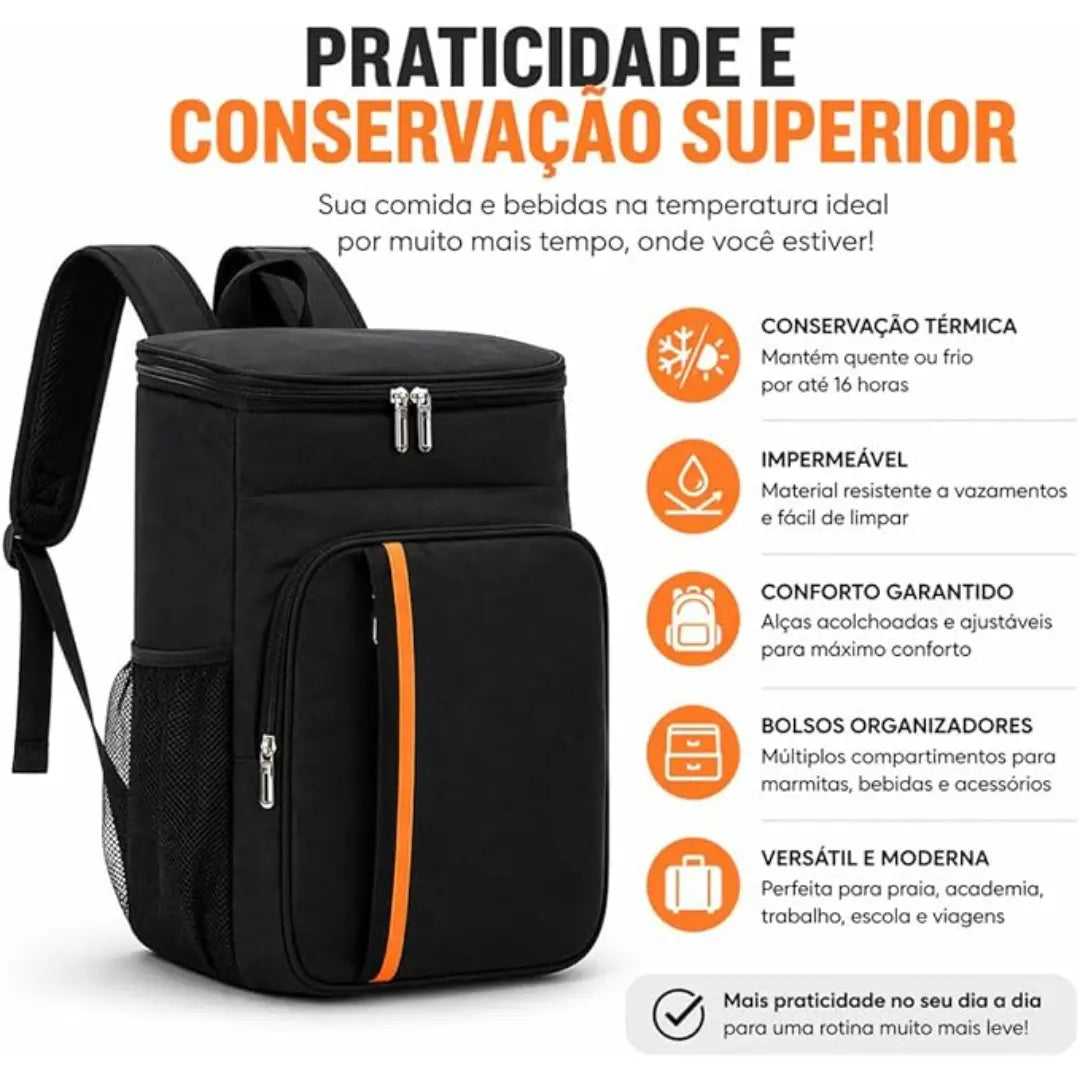 Mochila Térmica 23L Impermeável para Praia, Viagem e Camping – Cooler Portátil Dobrável