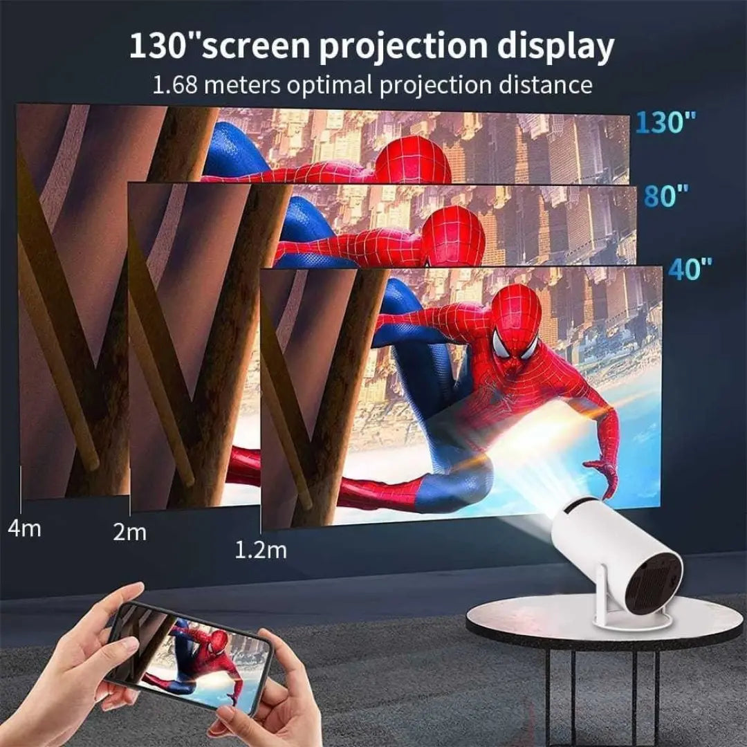 Projetor Inteligente HY300 PRO 4K Android 11 – Wi-Fi Dual Band, Bluetooth 5.0 e Rotação 180°
