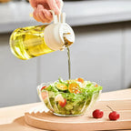 Porta Azeite Spray 2 em 1 de Vidro 465ml – Pulverizador de Óleo para Air Fryer, Saladas e Cozinha
