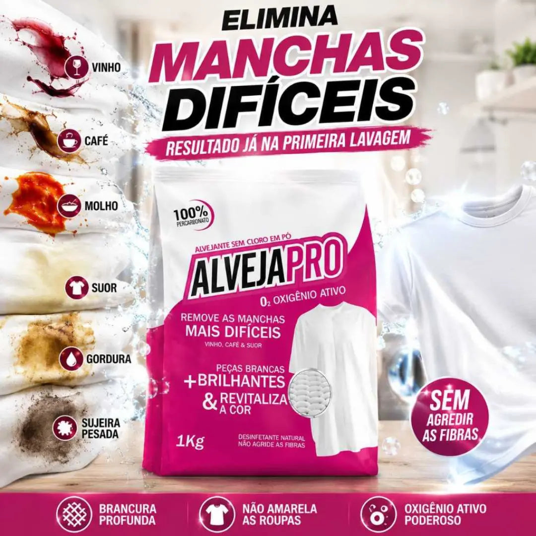 Percarbonato de Sódio AlvejaPro | Removedor de Manchas e Alvejante Sem Cloro