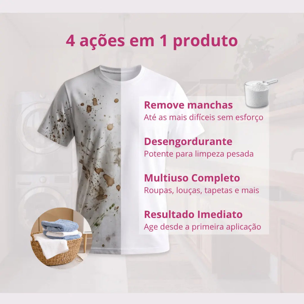 Percarbonato de Sódio AlvejaPro | Removedor de Manchas e Alvejante Sem Cloro