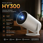 Projetor Inteligente HY300 PRO 4K Android 11 – Wi-Fi Dual Band, Bluetooth 5.0 e Rotação 180°