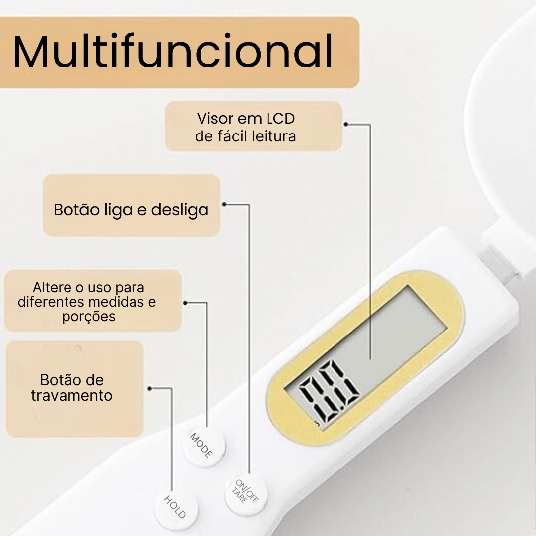 Balança Medidora Digital em Formato de Colher
