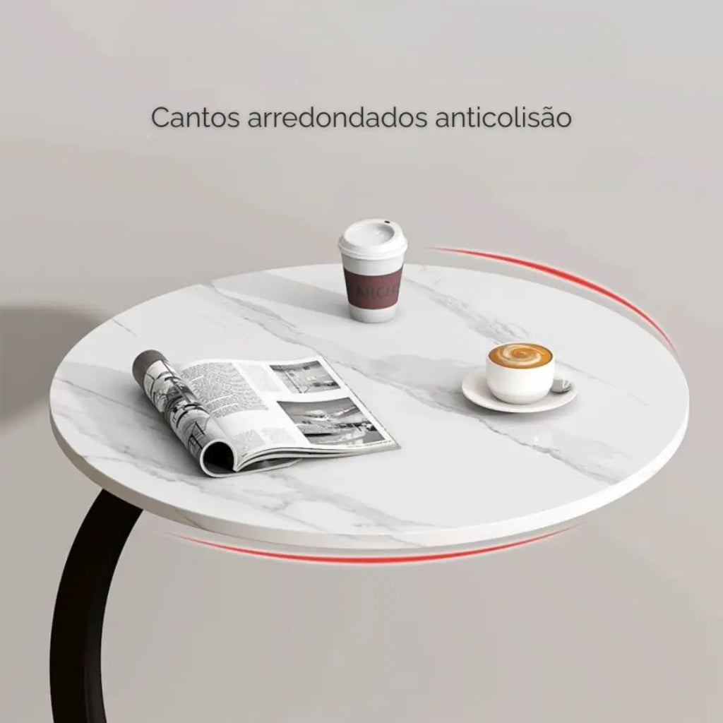 Mesa de Apoio para Sala e Sofá em MDF e Ferro