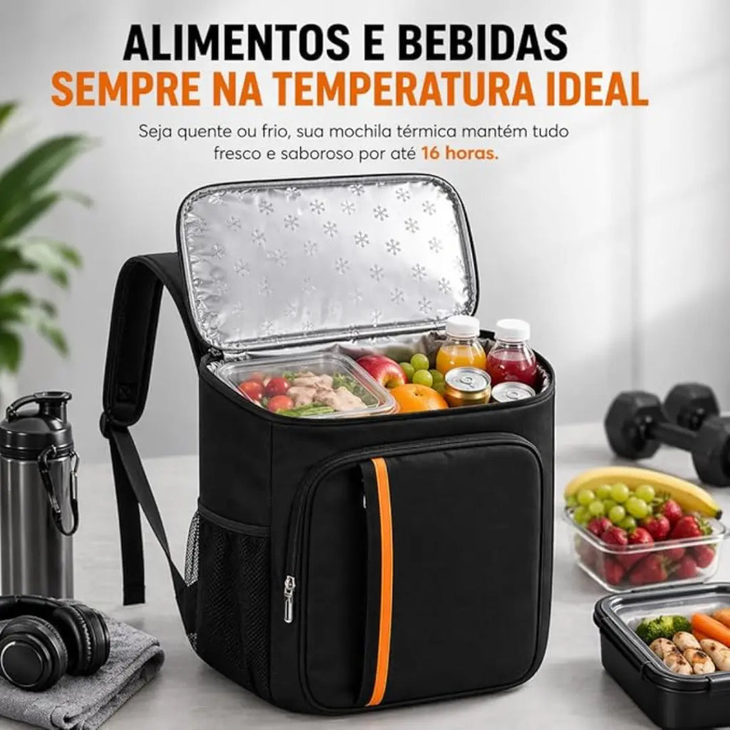 Mochila Térmica 23L Impermeável para Praia, Viagem e Camping – Cooler Portátil Dobrável