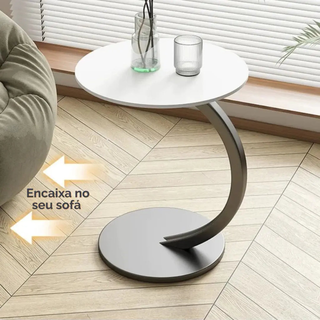 Mesa de Apoio para Sala e Sofá em MDF e Ferro