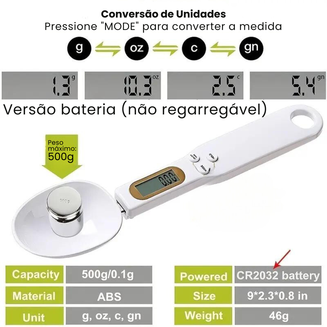 Balança Medidora Digital em Formato de Colher
