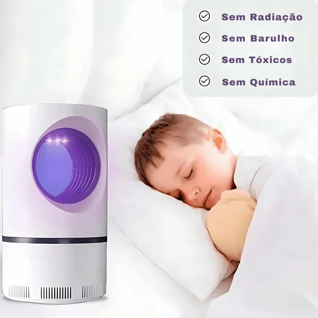 Armadilha Mata Mosquito UV USB Silenciosa 360°