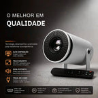 Projetor Inteligente HY300 PRO 4K Android 11 – Wi-Fi Dual Band, Bluetooth 5.0 e Rotação 180°