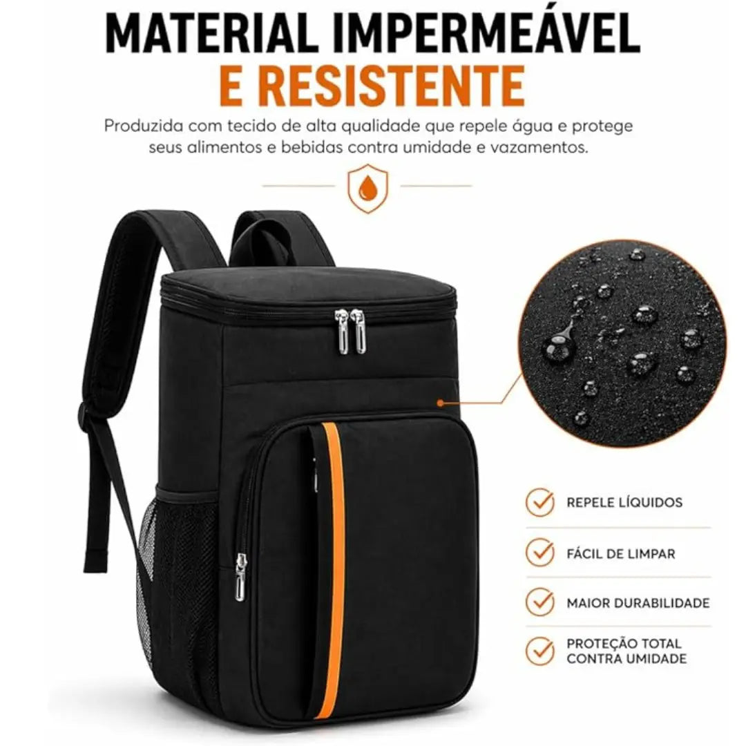 Mochila Térmica 23L Impermeável para Praia, Viagem e Camping – Cooler Portátil Dobrável