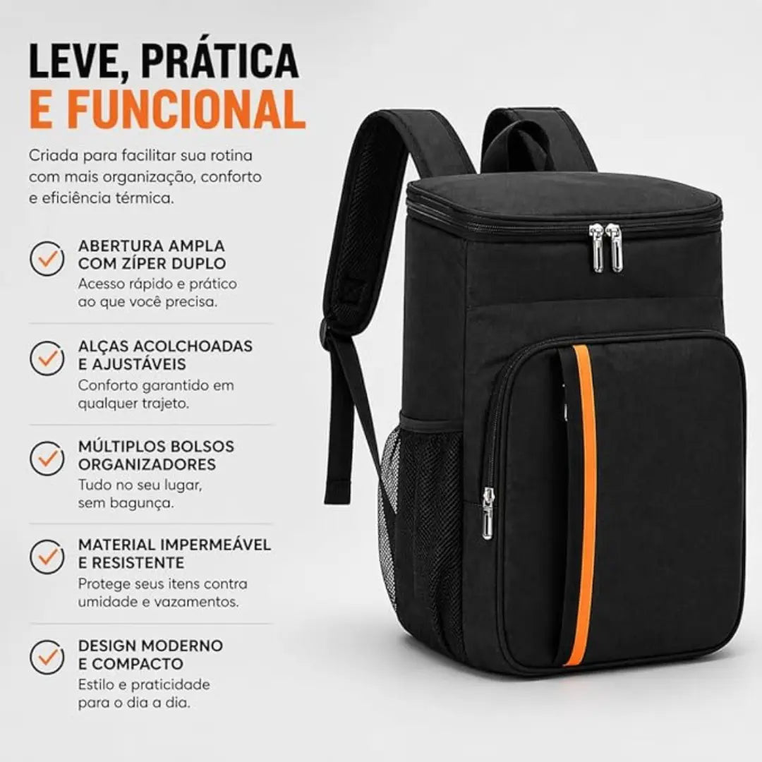 Mochila Térmica 23L Impermeável para Praia, Viagem e Camping – Cooler Portátil Dobrável