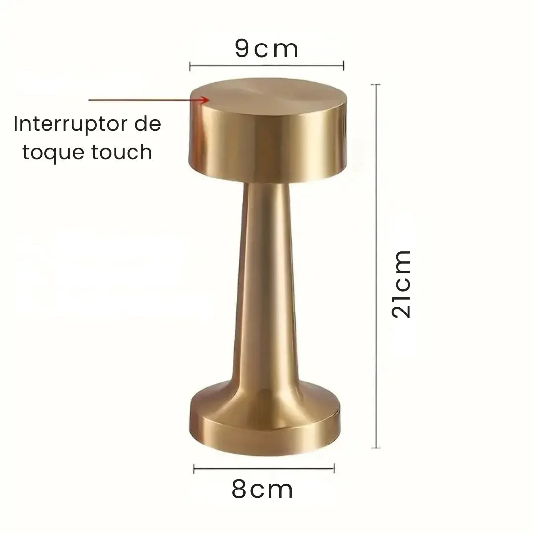 Abajur Candeeiro Touch Recarregável de Metal
