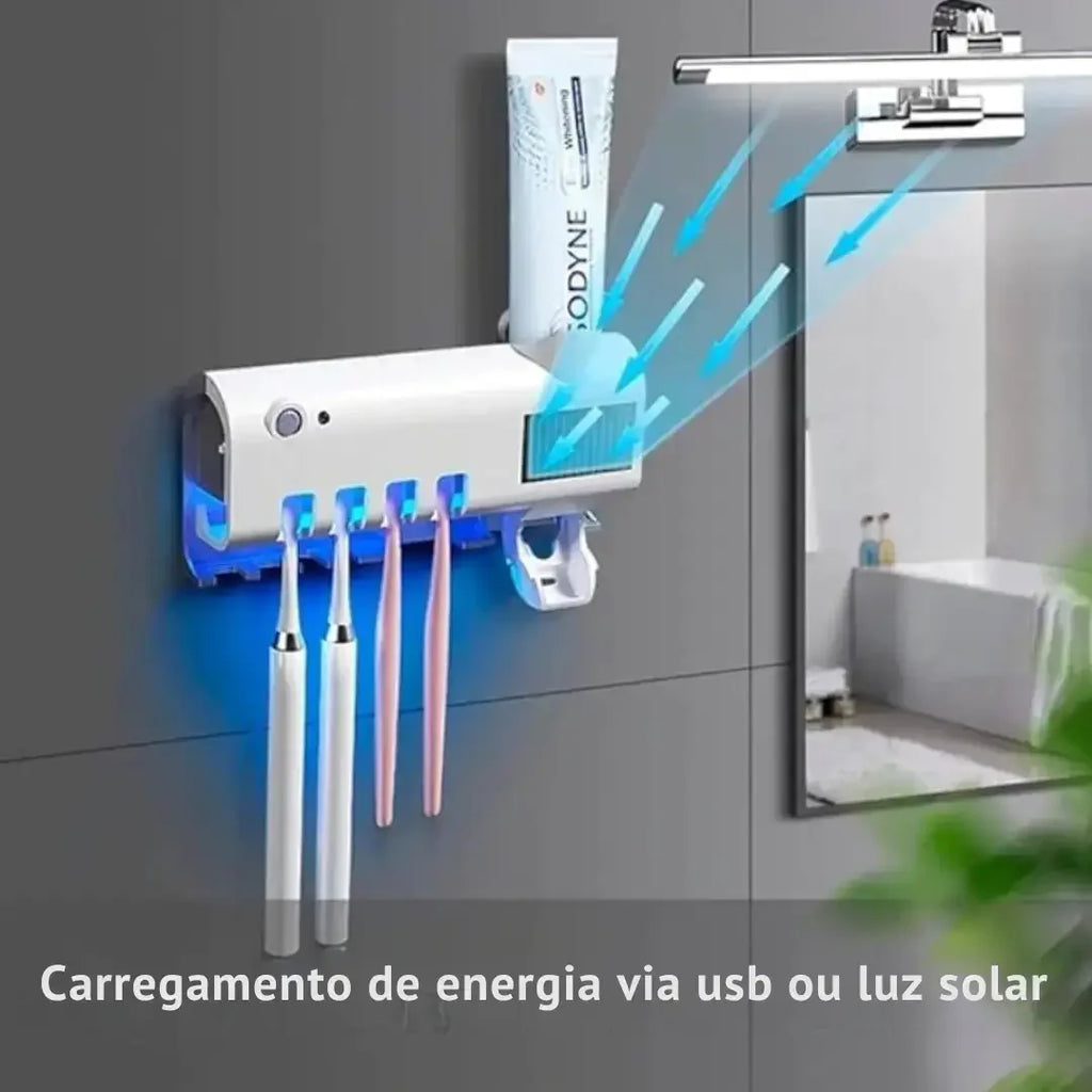 Esterilizador de Escova Dental UV e Dispensador de Pasta