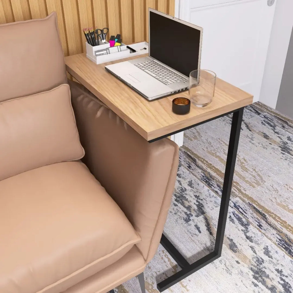 Mesinha Apoio Braço Sofa Lateral Apoiar Objetos Pés de Ferro