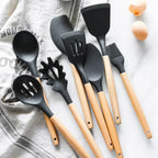 Jogo de Utensílios Cozinha em Silicone Antiaderente Kit com 12 Peças
