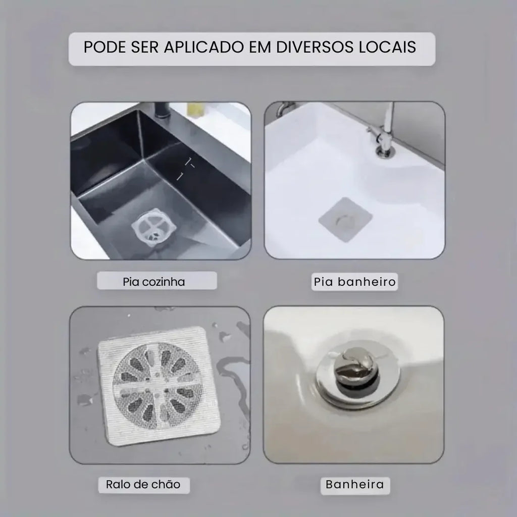 Protetor de Ralo Descartável Adesivo Kit