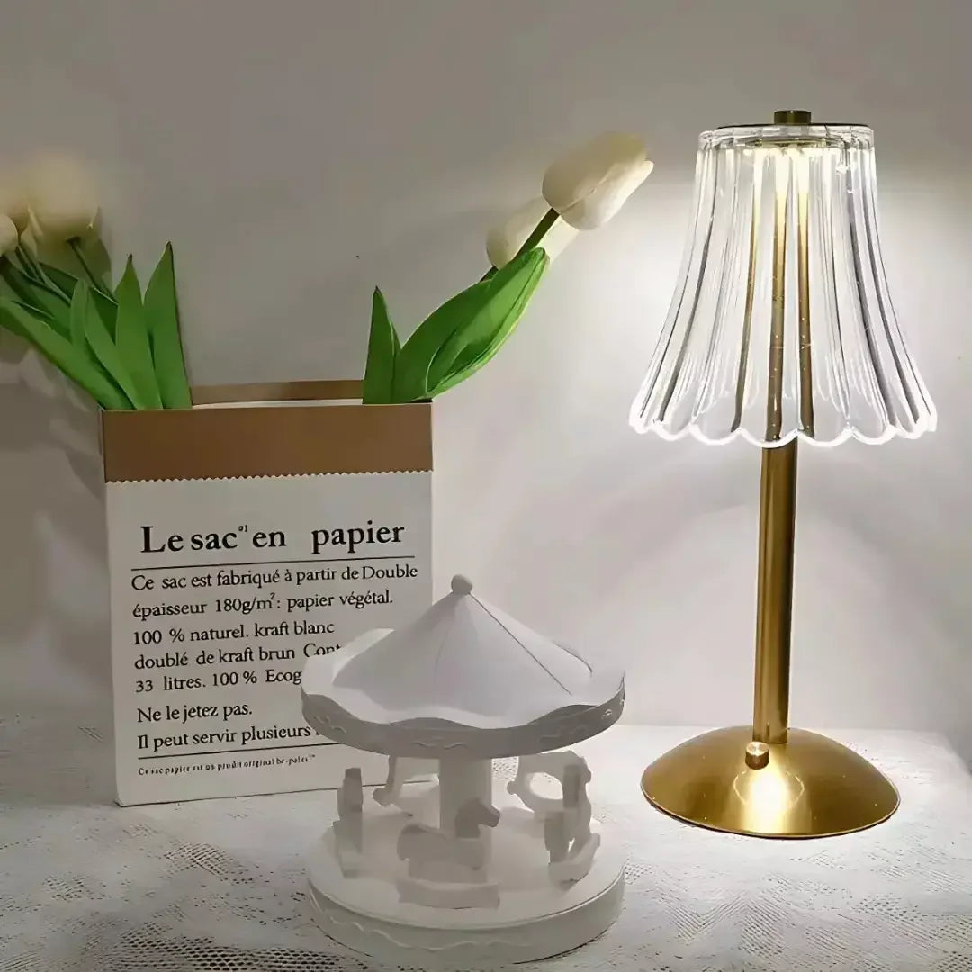 Luminária Abajur de Mesa LED 3 Cores Touch Recarregável