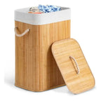 Cesto de Roupa Bambu c/ Tampa Retangular