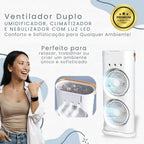 Mini Climatizador de Ar Portátil 3 em 1 USB Silencioso