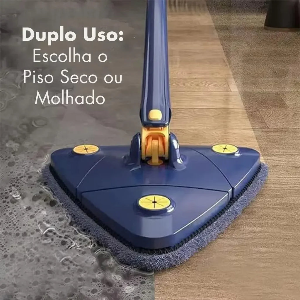 Mop de Limpeza Triangular 360° + Refil Grátis