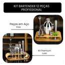 Kit Barman Coqueteleira Profissional Inox 10 Peças