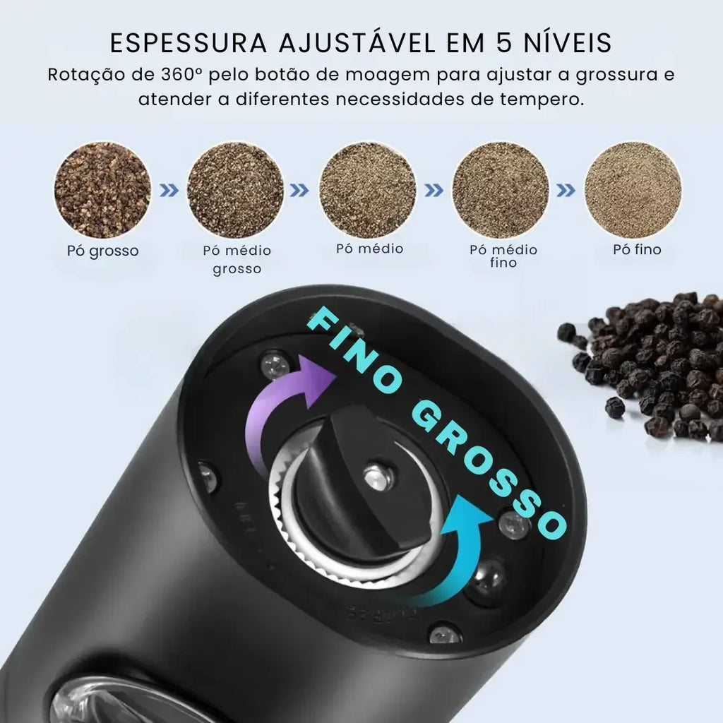 Moedor Automático de Sal e Pimenta
