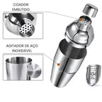 Kit Barman Coqueteleira Profissional Inox 10 Peças