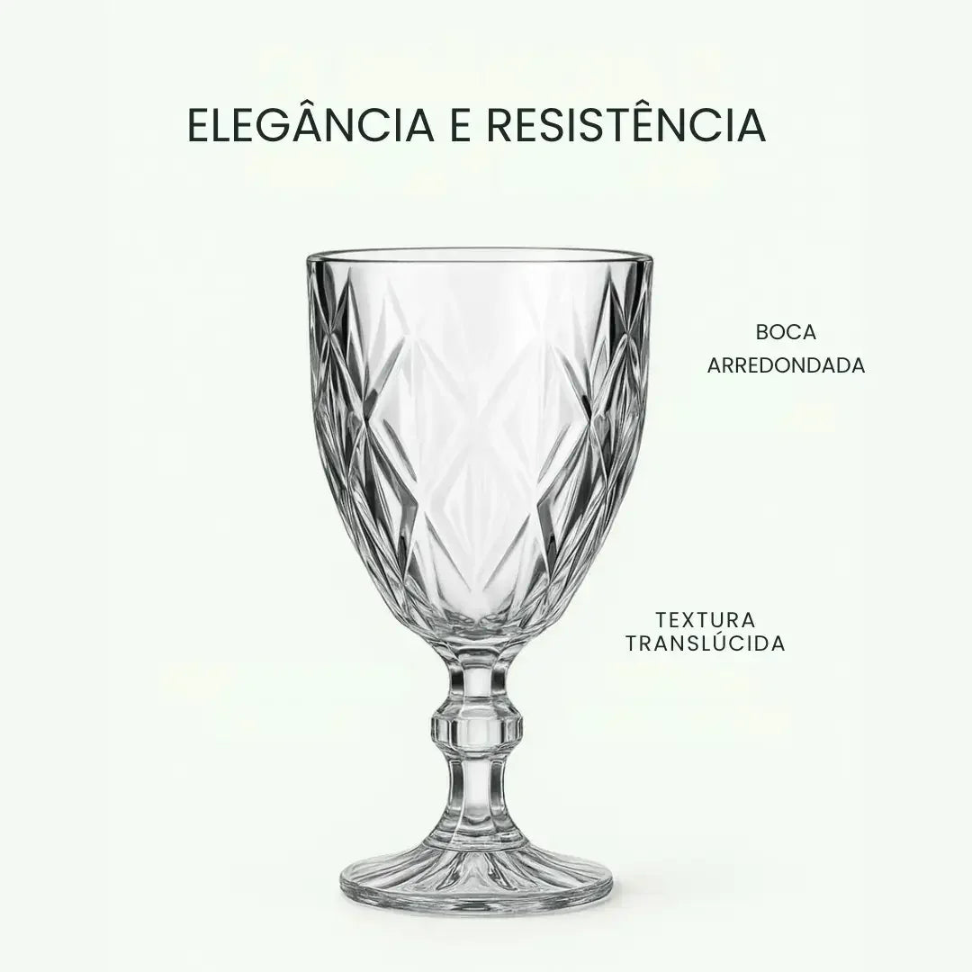 Jogo de Taças Diamond Transparente 6 peças