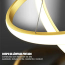 Luminária De Teto Led Pendente 3 Anéis