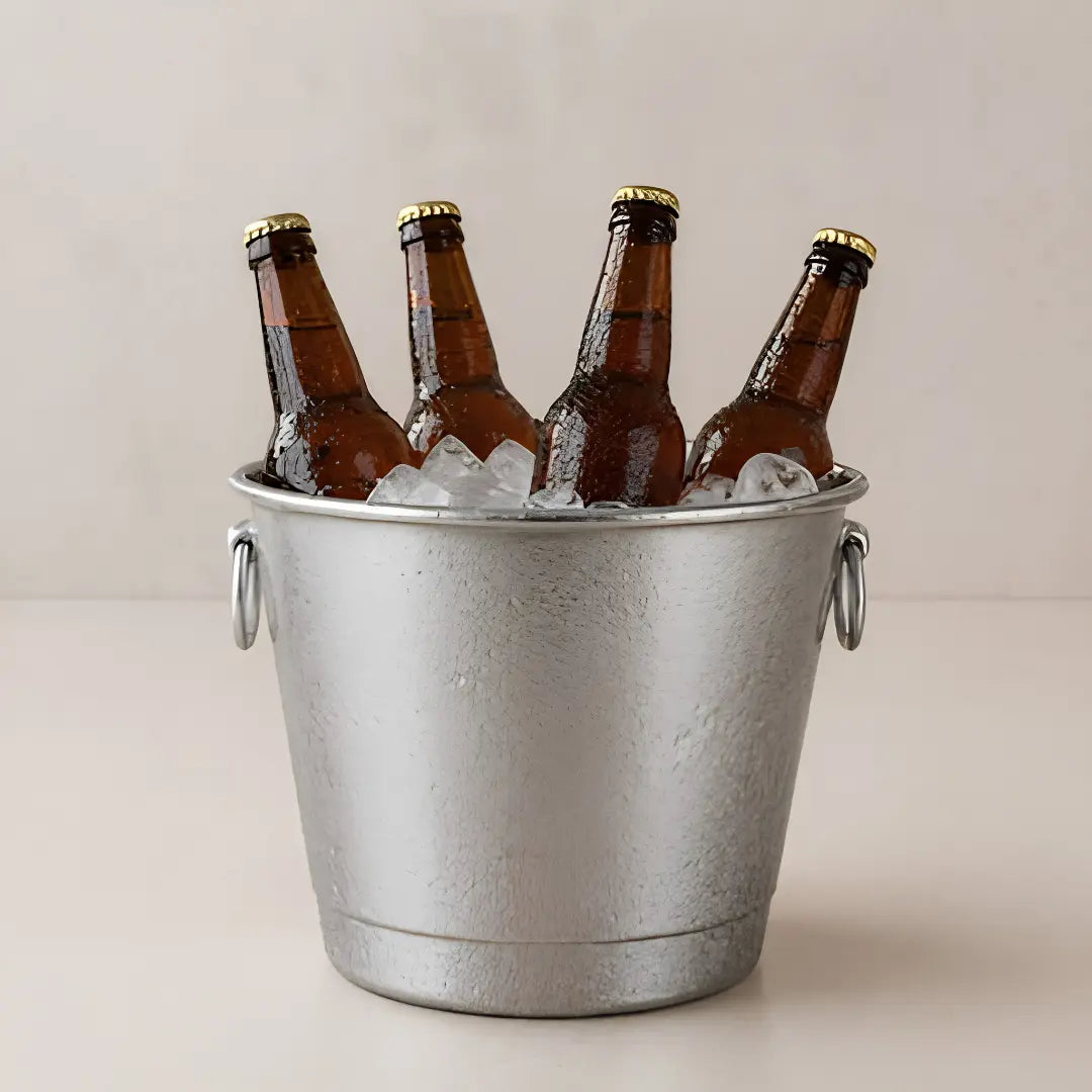 Balde de Gelo Alumínio Polido 5 Litros – Elegância e Conservação para Cervejas e Bebidas
