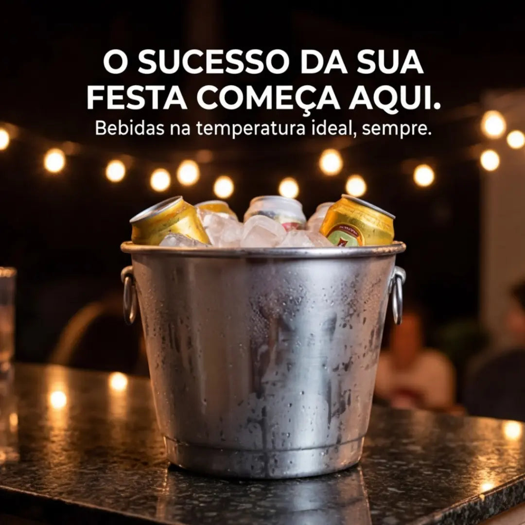 Balde de Gelo Alumínio Polido 5 Litros – Elegância e Conservação para Cervejas e Bebidas
