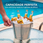 Balde de Gelo Alumínio Polido 5 Litros – Elegância e Conservação para Cervejas e Bebidas