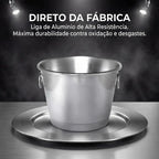 Balde de Gelo Alumínio Polido 5 Litros – Elegância e Conservação para Cervejas e Bebidas