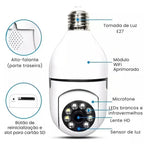 Câmera Segurança Lâmpada Wifi 360° Full HD