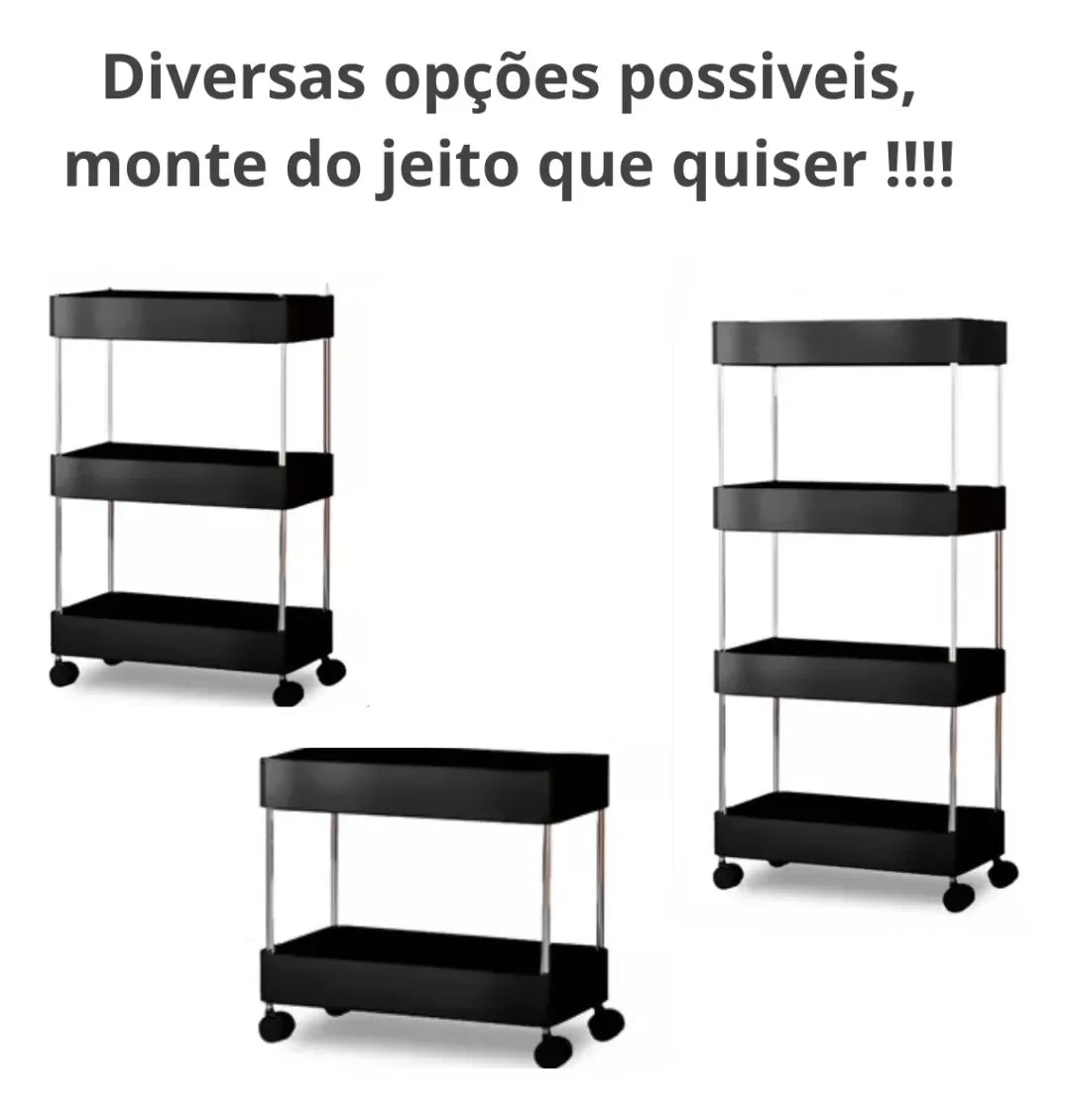 Carrinho Organizador Multiuso com Rodinhas 4 Andares
