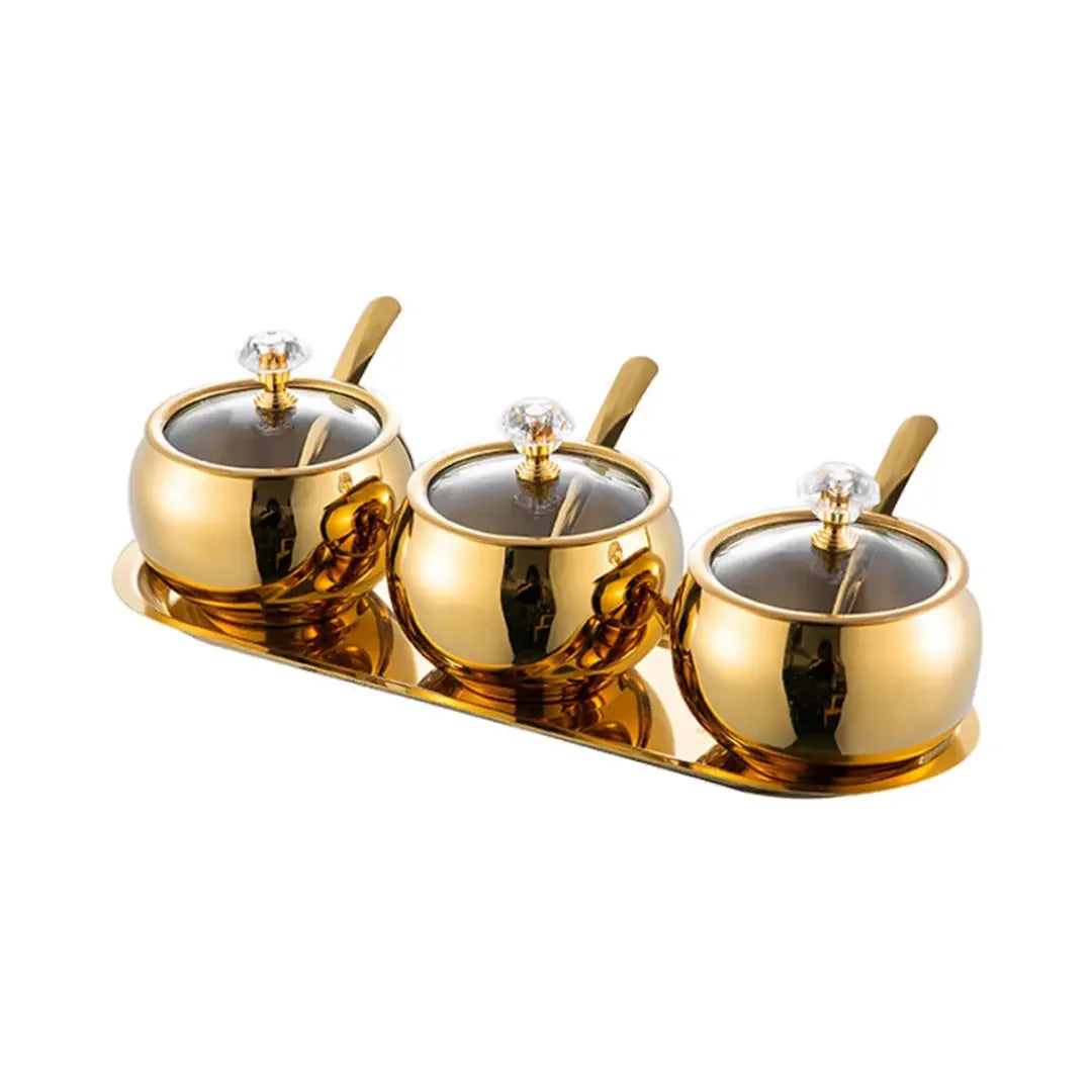 Conjunto 3 Potes Organizadores com Bandeja Luxo