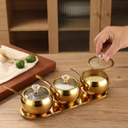 Conjunto 3 Potes Organizadores com Bandeja Luxo