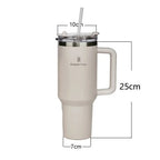 Copo Térmico Inox Portátil com Tampa e Canudo Romantic Crown 1200ML