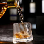 Copo de Whisky Giratório de Vidro Listrado (Kit 6 Unid)