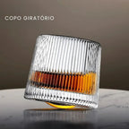 Copo de Whisky Giratório de Vidro Listrado (Kit 6 Unid)
