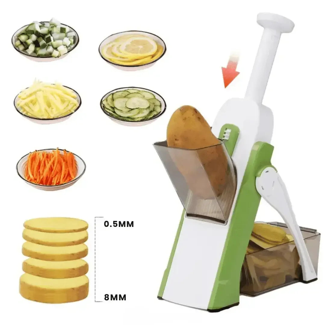 Cortador Mandoline Multifuncional 5 Funções – Precisão e Agilidade na Sua Cozinha
