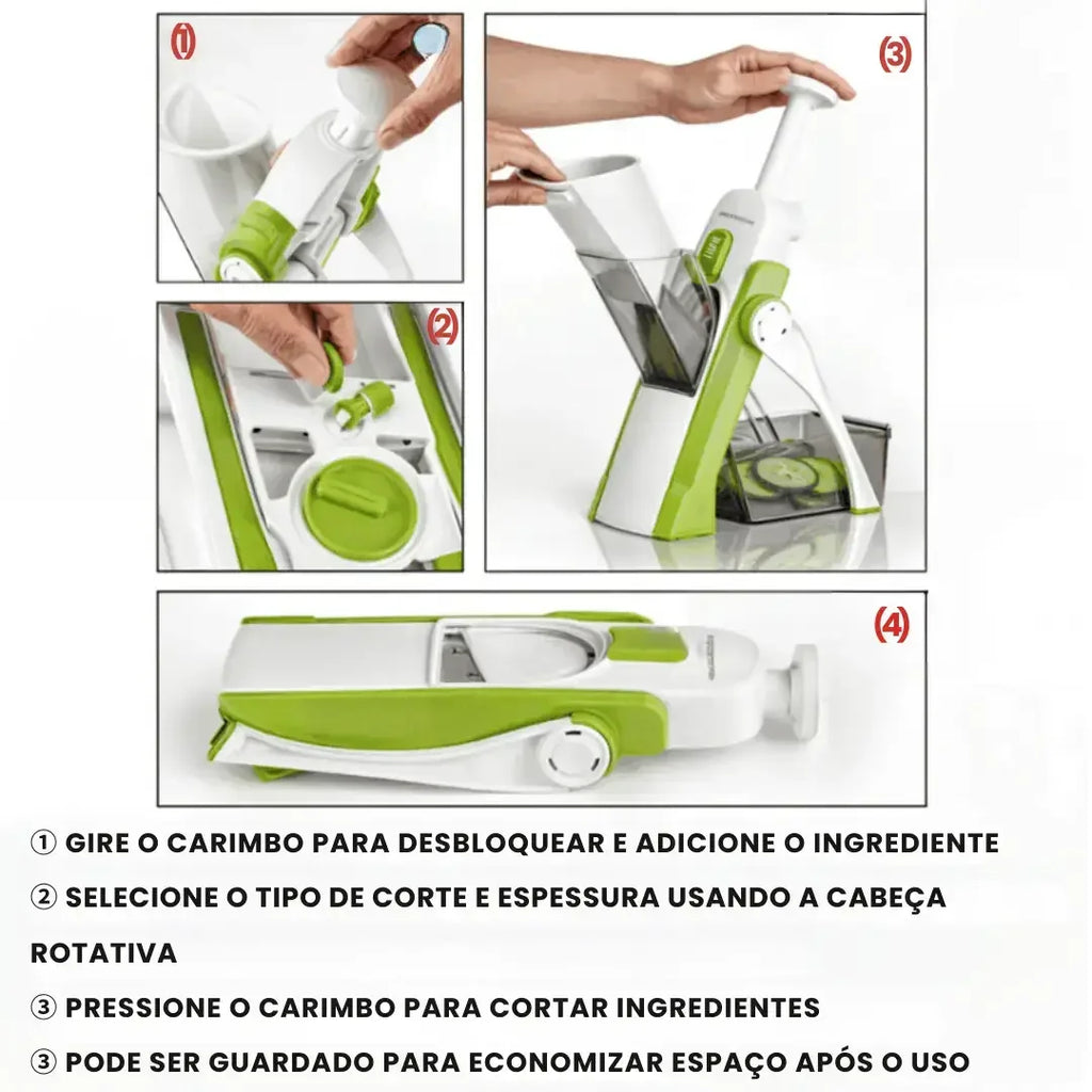 Cortador Mandoline Multifuncional 5 Funções – Precisão e Agilidade na Sua Cozinha