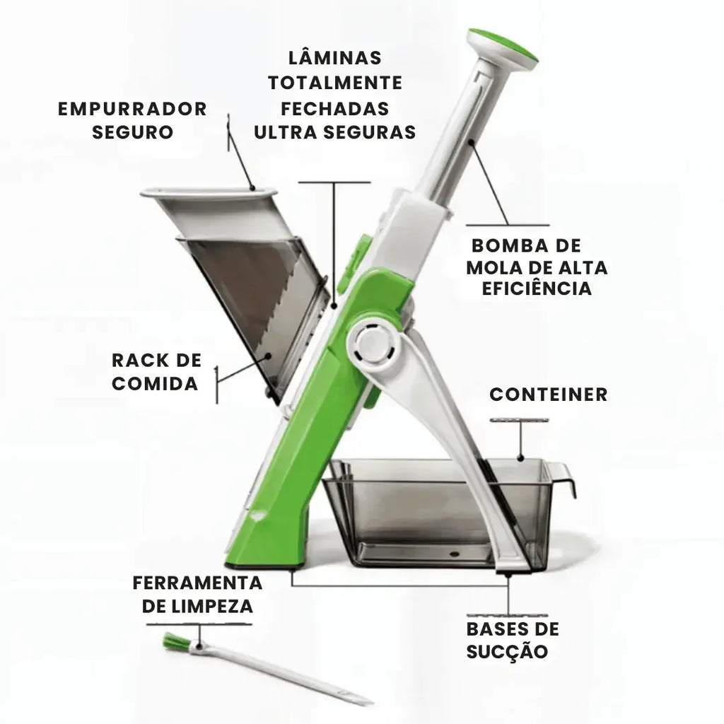 Cortador Mandoline Multifuncional 5 Funções – Precisão e Agilidade na Sua Cozinha