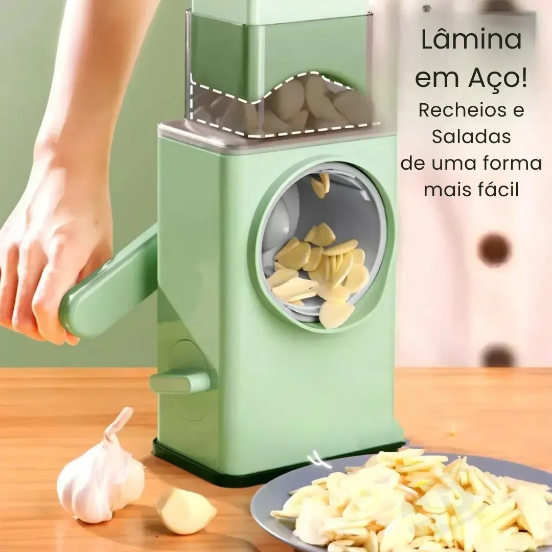 Ralador e Fatiador de Legumes Multifuncional 3 em 1