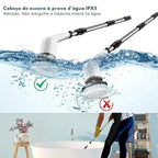 Escova Elétrica de Limpeza 9 em 1 com Cabo Extensor