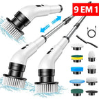 Escova Elétrica de Limpeza 9 em 1 com Cabo Extensor