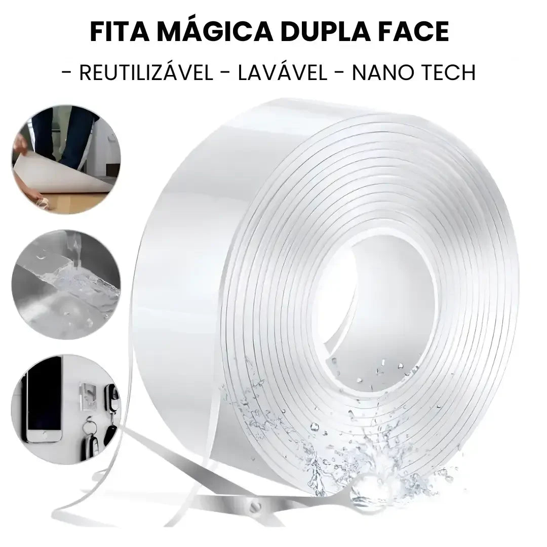 Fita Adesiva Dupla Face Extra Forte Transparente NanoGel