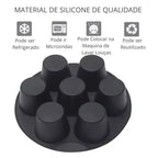 Forma de Silicone para Air Fryer com 7 Cavidades – Antiaderente para Cupcakes, Muffins e Mini Bolos