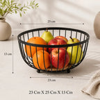 Fruteira Aramada com Base em Bambu Natural