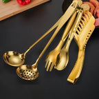 Kit de Talheres 4 Peças em Aço Inox Dourado